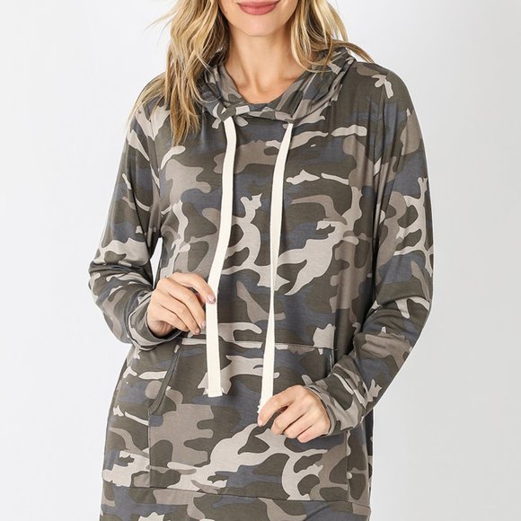 ✨Camo Cozy Hoodie with Pocket NWT - Picture 1 of 3